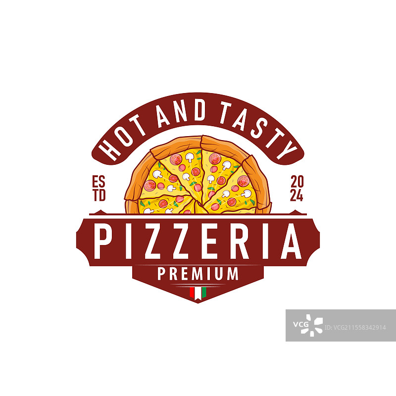 正宗意大利美食设计披萨标志披萨店图片素材