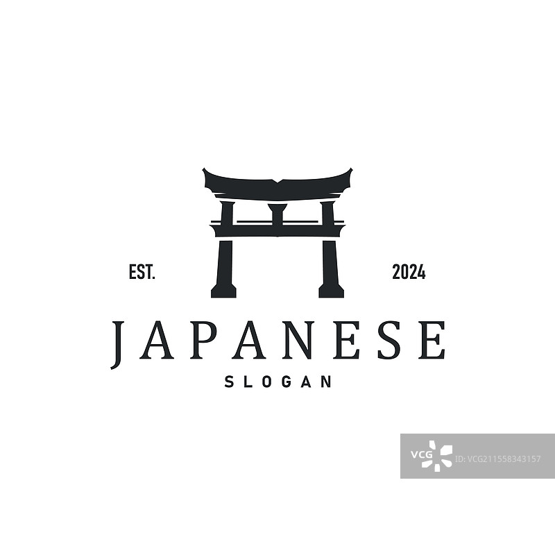 简约风格的鸟居门标志设计模板图片素材