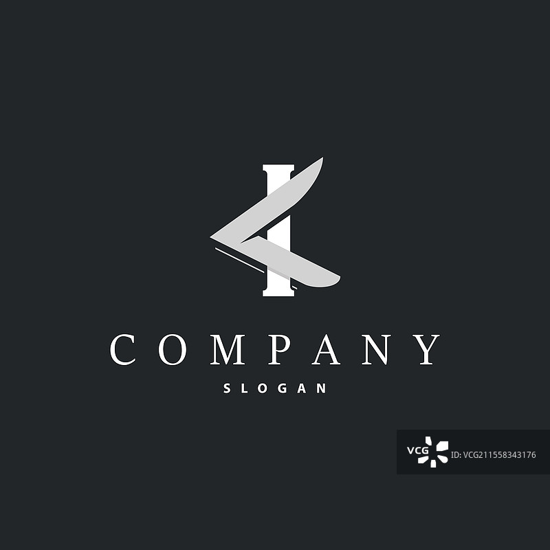 现代奢华的简约字母K标志图片素材