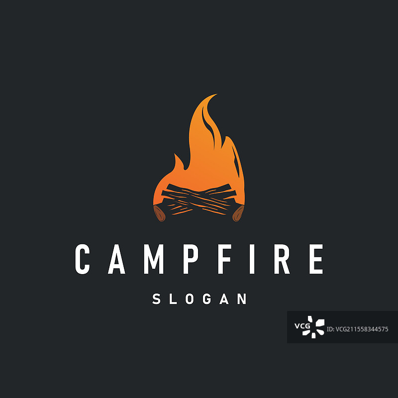 木材与火焰的设计标志，篝火营火图片素材