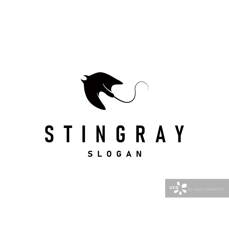 简单的海洋动物设计：鳐鱼标志图片素材