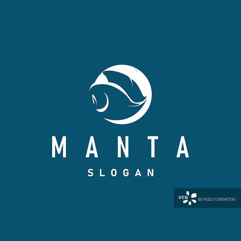 简单的海洋动物设计：鳐鱼标志图片素材