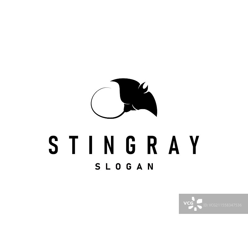 简单的海洋动物设计：鳐鱼标志图片素材