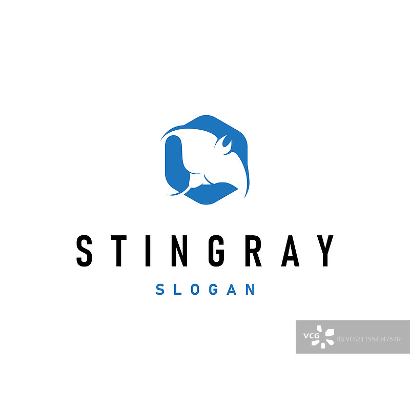 简单的海洋动物设计：鳐鱼标志图片素材