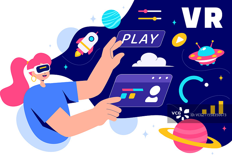 元宇宙数字虚拟现实中的一个人图片素材