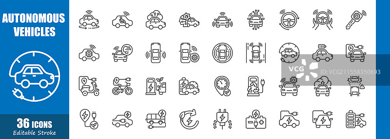 自动驾驶汽车和电动车图片素材