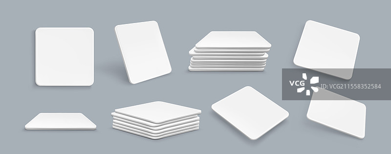 孤立背景上的空饮料杯垫套装图片素材