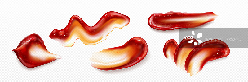 番茄酱飞溅组合，包含各种液体形状图片素材