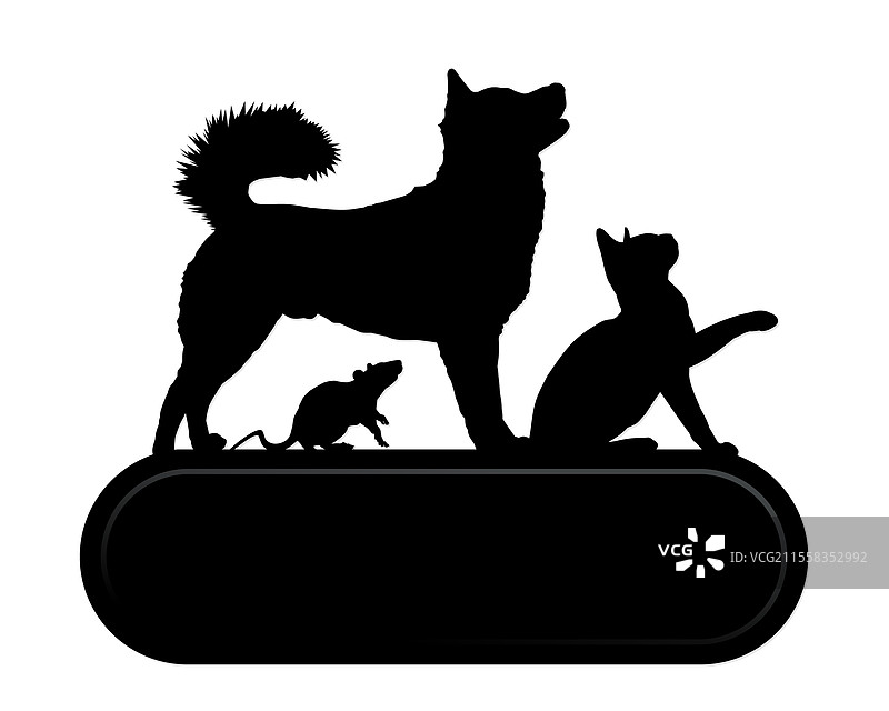 宠物符号，包含狗、猫和老鼠图片素材
