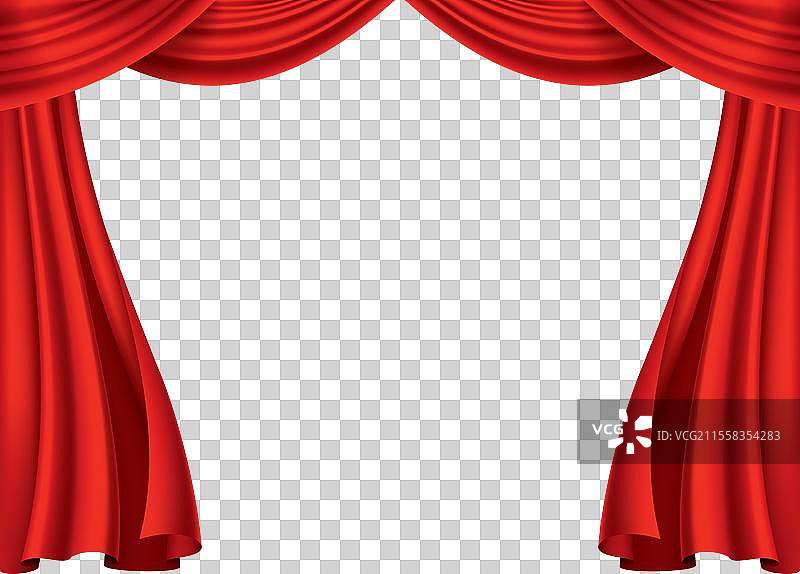 红色窗帘 逼真的剧院面料 丝绸图片素材