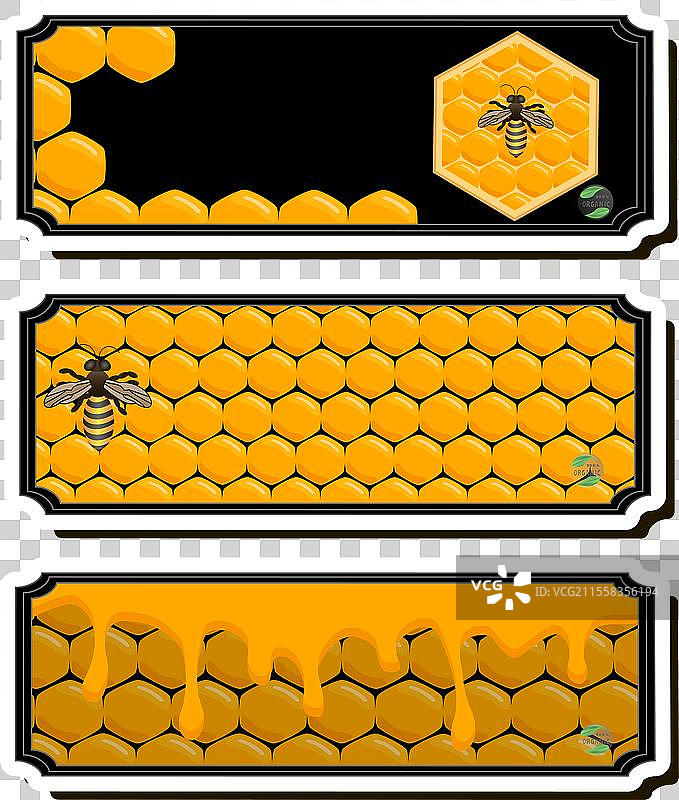 糖浆流淌的蜂蜜标签主题图片素材