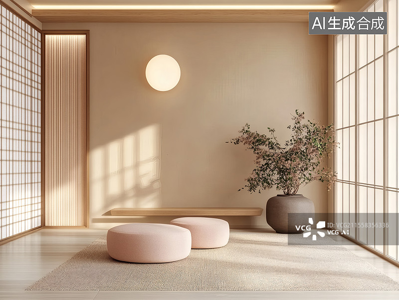 【AI数字艺术】日式简约室内设计图片素材