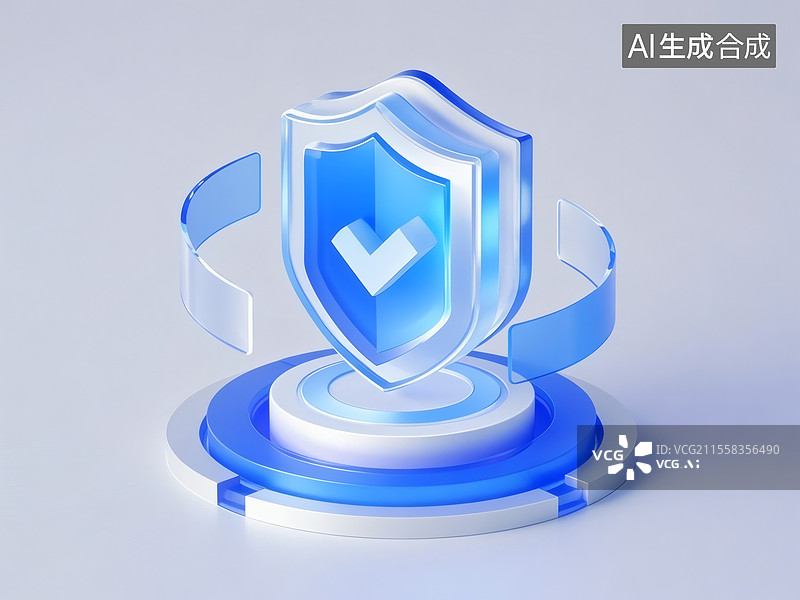 【AI数字艺术】网络安全防护盾图片素材