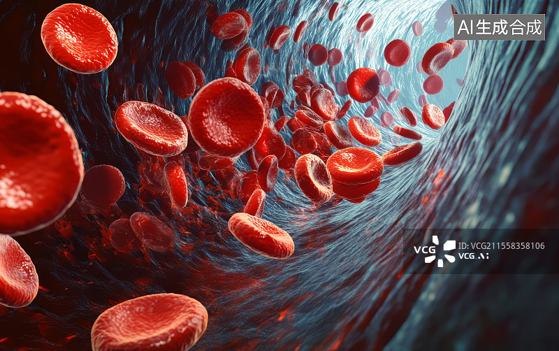 【AI数字艺术】血小板和血管壁图片素材