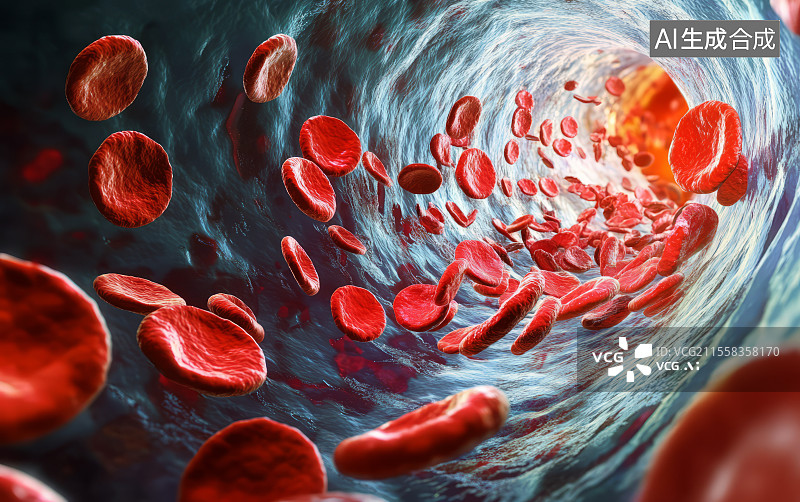 【AI数字艺术】血小板和血管壁图片素材
