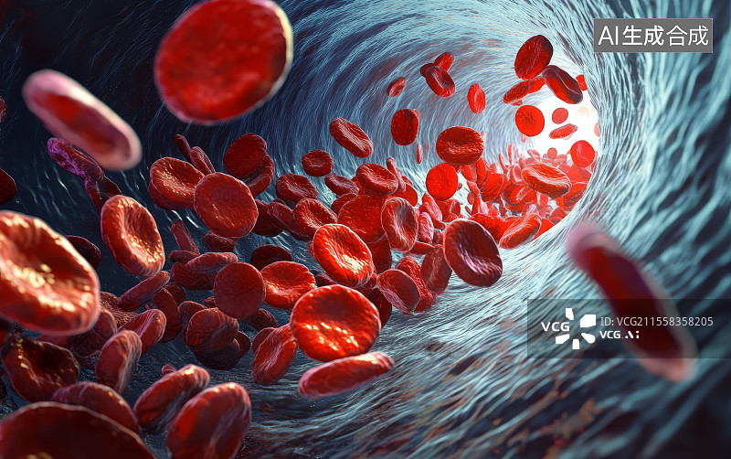 【AI数字艺术】血小板和血管壁图片素材
