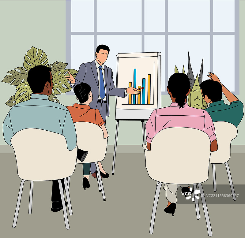 一名男子正在向一群人做演讲图片素材
