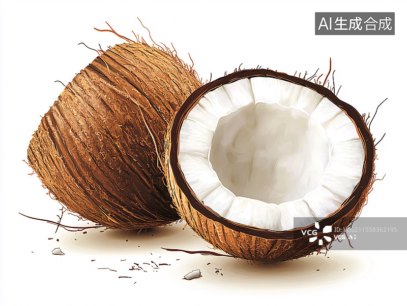 【AI数字艺术】热带风情椰果美味图片素材