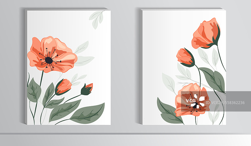 美丽的花卉信纸模板展示图片素材