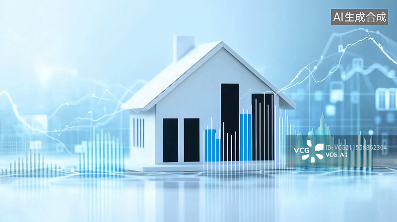 【AI数字艺术】固定资产投资主题海报——房地产投资与价格指数波动图片素材