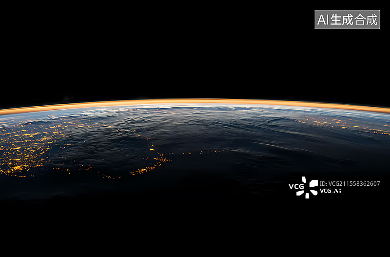 【AI数字艺术】太空中的地球图片素材