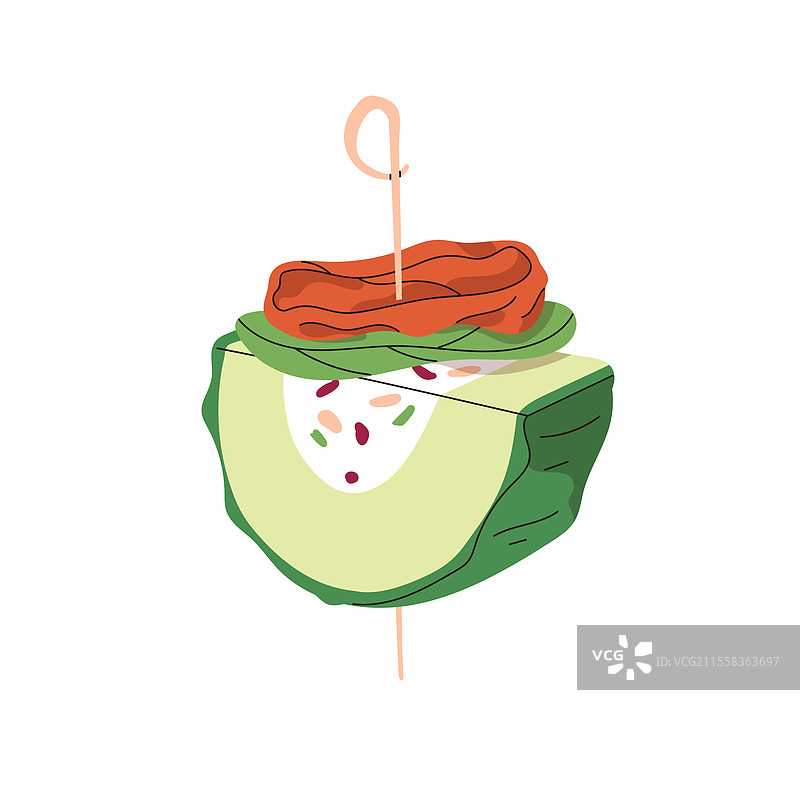 自助餐小吃的串状开胃菜图片素材