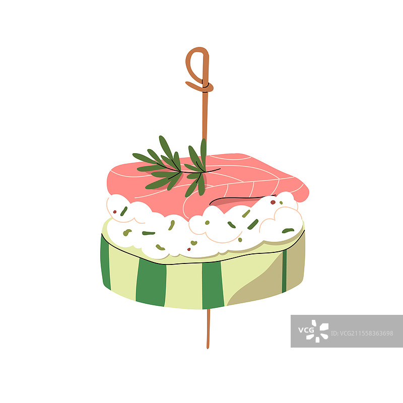 三文鱼黄瓜奶油奶酪开胃小点心图片素材