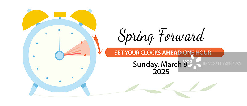 春季夏令时开始，时钟调整。图片素材