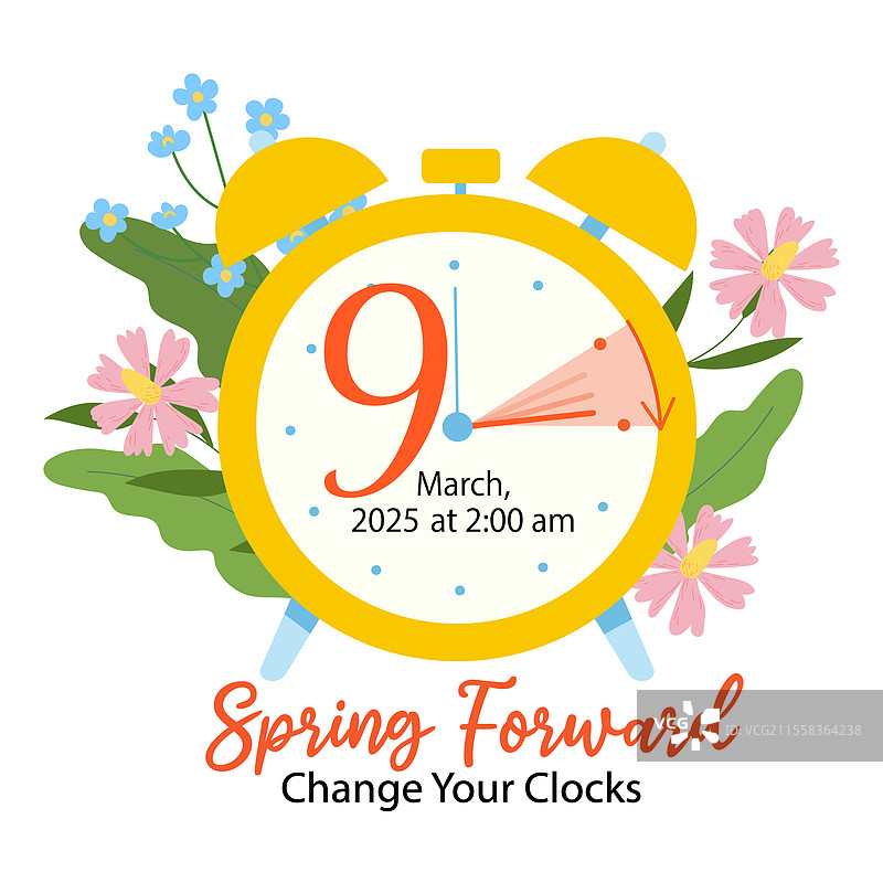夏令时开始的春季概念图片素材