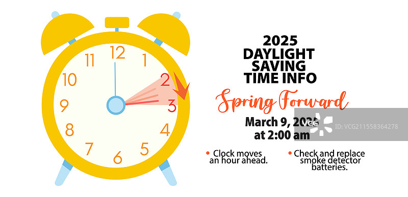 夏令时将于2025年3月9日开始图片素材