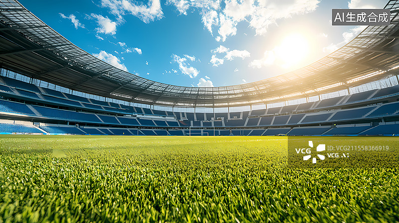 【AI数字艺术】阳光下的足球场图片素材