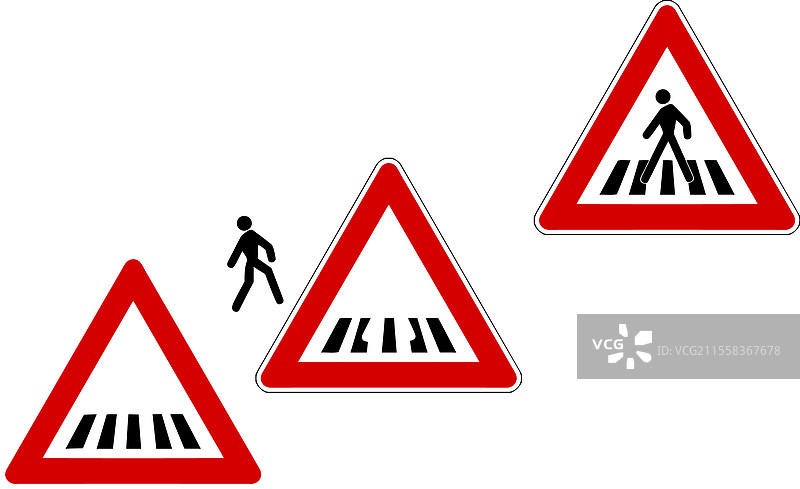 行人过街标志的演变顺序图片素材