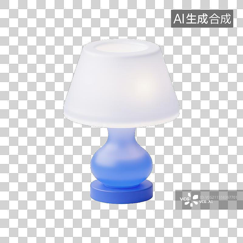 【AI数字艺术】简约风格的床头灯，3D台灯光线光明灯光图片素材