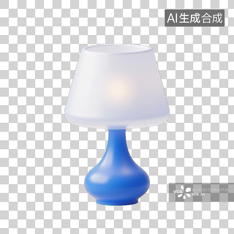 【AI数字艺术】简约风格的床头灯，3D台灯光线光明灯光图片素材