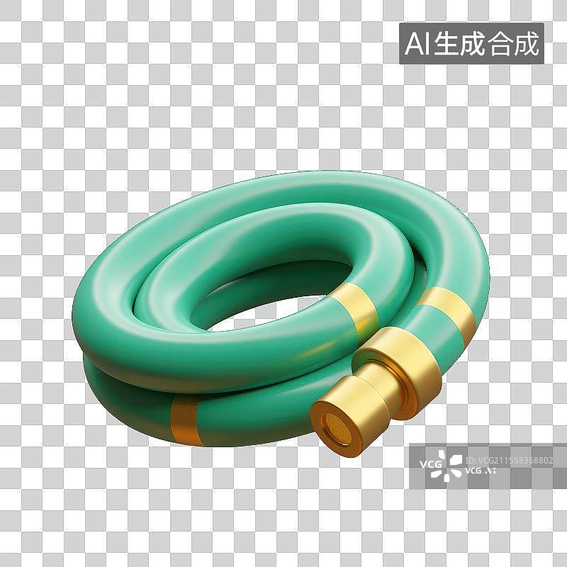 【AI数字艺术】绿色软管的连接与延伸，3D水管水资源水图片素材