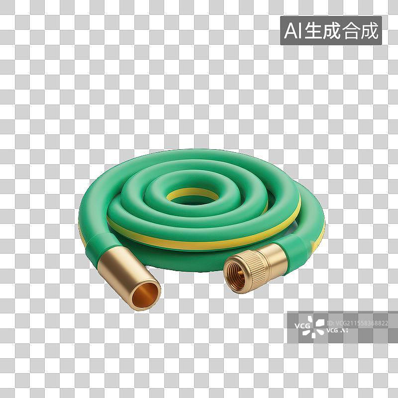 【AI数字艺术】绿色软管的连接与延伸，3D水管水资源水图片素材