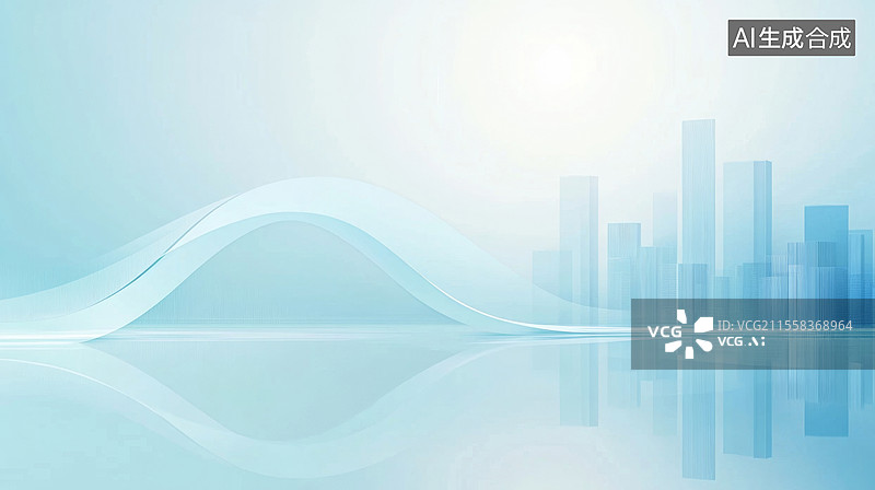 【AI数字艺术】城市浪潮科技城市天际线海报壁纸图片素材
