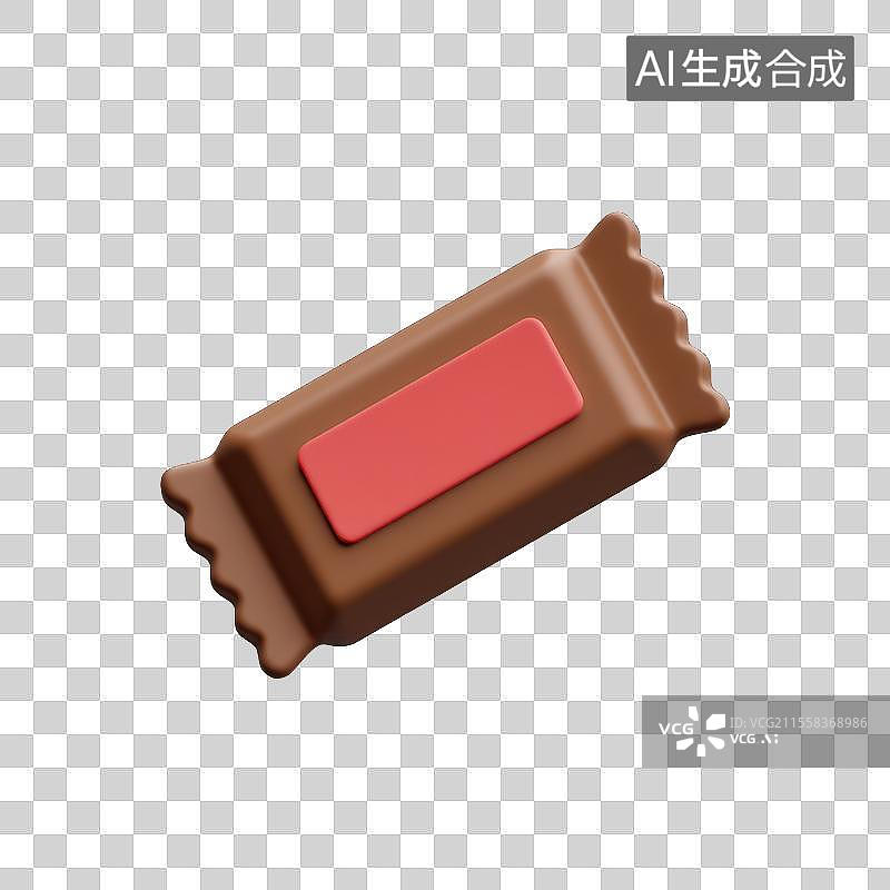 【AI数字艺术】美味巧克力棒的诱惑，3D糖果素材图片素材