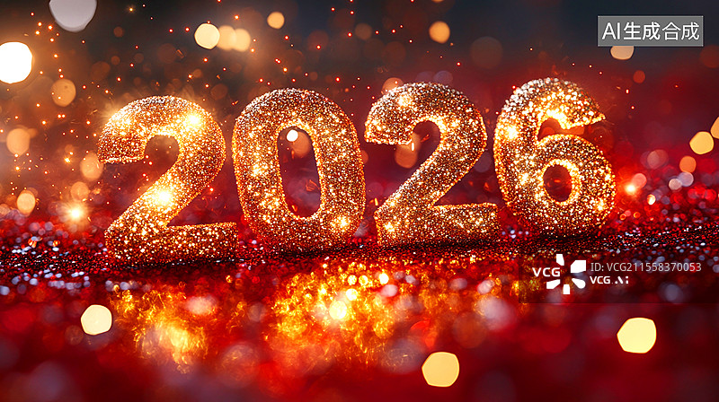 【AI数字艺术】2026元旦，2026金色字，2026数字图片素材
