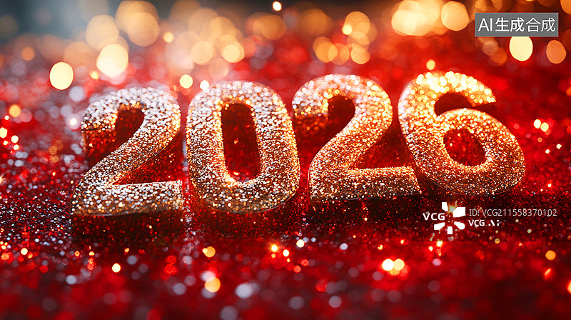 【AI数字艺术】2026元旦，2026金色字，2026数字图片素材