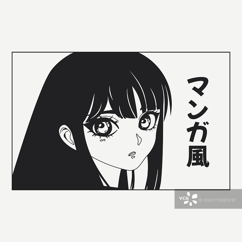 年轻的日本女孩动漫女性角色与图片素材