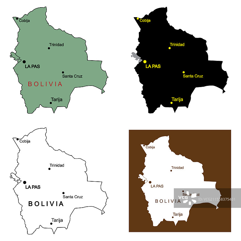 玻利维亚国家地图图片素材