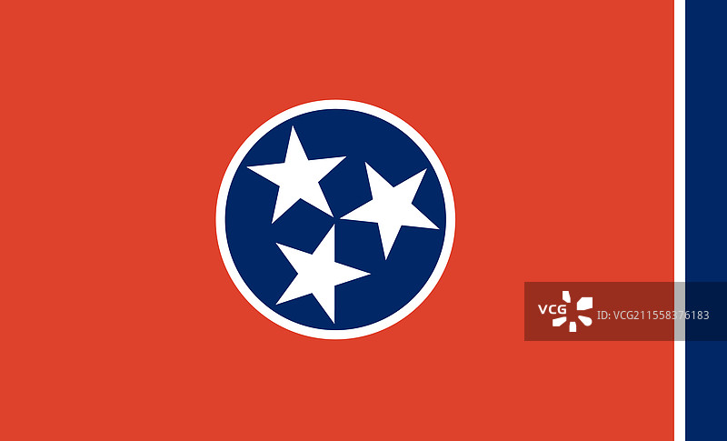 田纳西州旗帜的官方颜色和比例图片素材