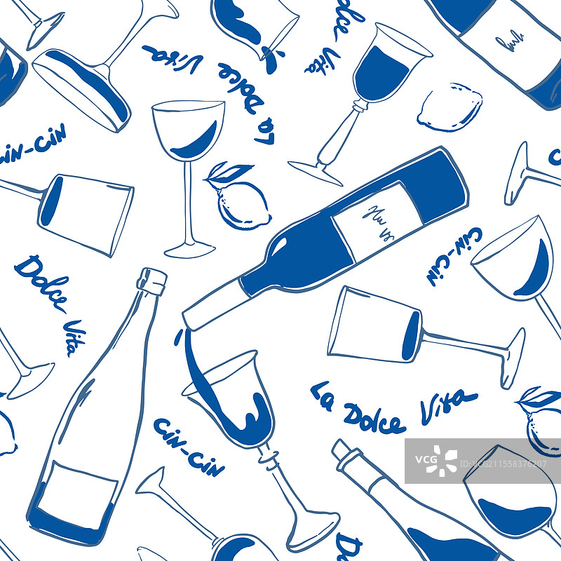 天真烂漫的瓶子图案绘画，展现了甜美的生活。图片素材