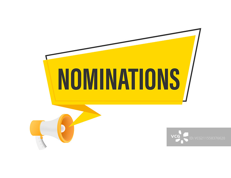 用黄色的扩音器宣布提名图片素材