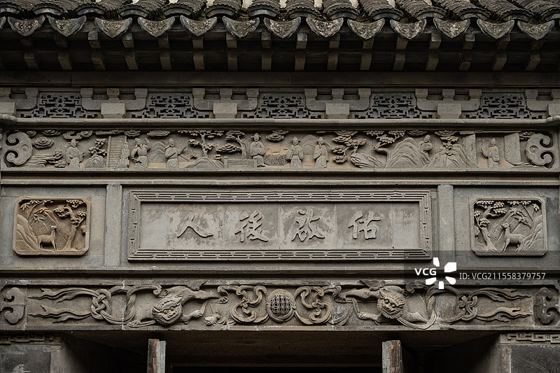 西山岛东村古村的徐氏宗祠图片素材