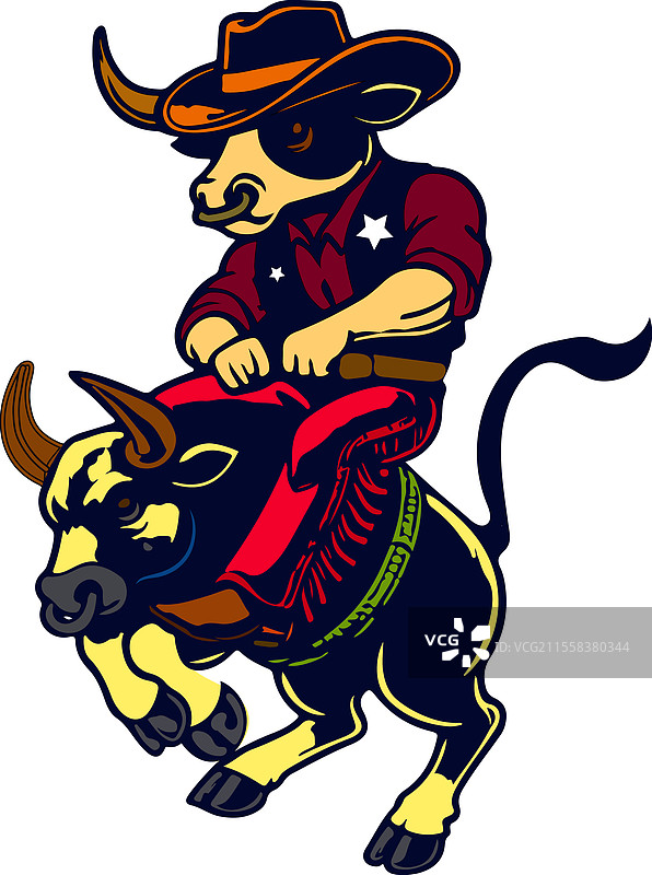 一头公牛背上骑着另一头公牛的图像图片素材