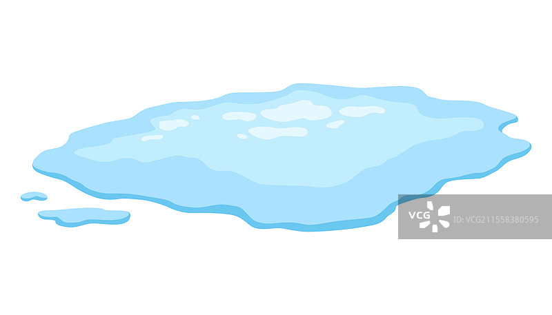 蓝色液体在平面上形成的水洼形状图片素材