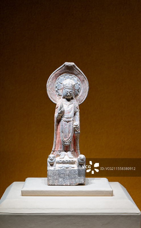 山西博物院-山西省平陆县出土-隋 开皇元年(581年)-张世兴造观音立像图片素材