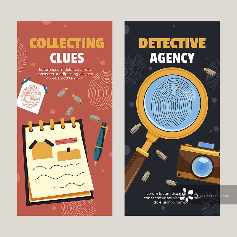 侦探事务所与线索收集设计图片素材